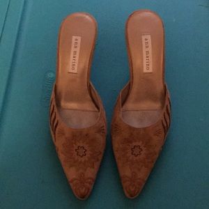 Ann Marino suede mules
